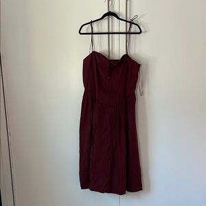 Anthropologie Strapless Wine Dress